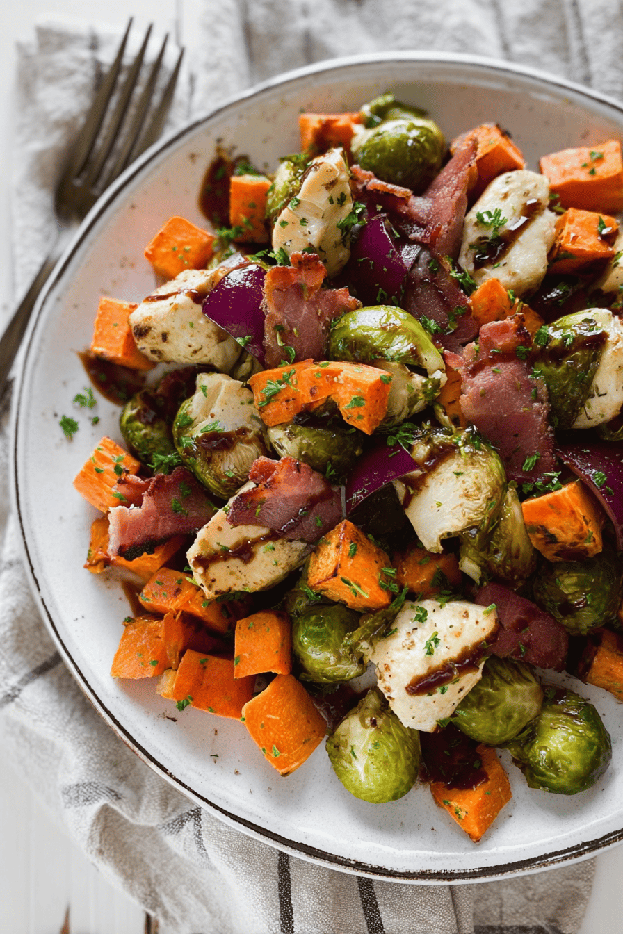 One-Pan Wonder: Sheet Pan Chicken, Sweet Potatoes & Bacon Glaze